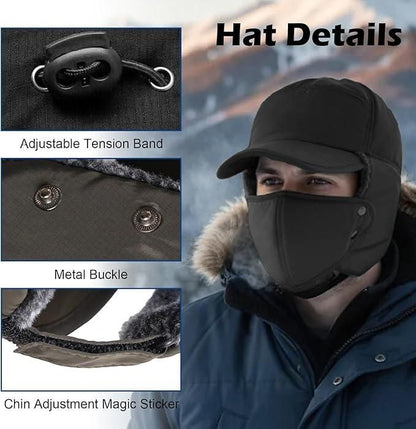 Unisex 3 In 1 Winter Warm Face Mask With Cap
